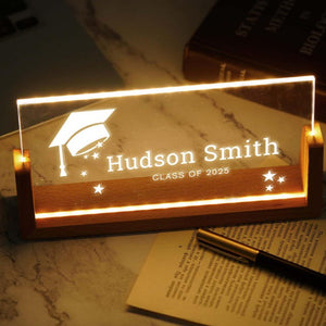 LED Light Desk Name Plate, Custom Desk Name Plate with Lights, Administrative Gift, Gift for Her, Office Decor, Boss Gifts, Graduation Gifts