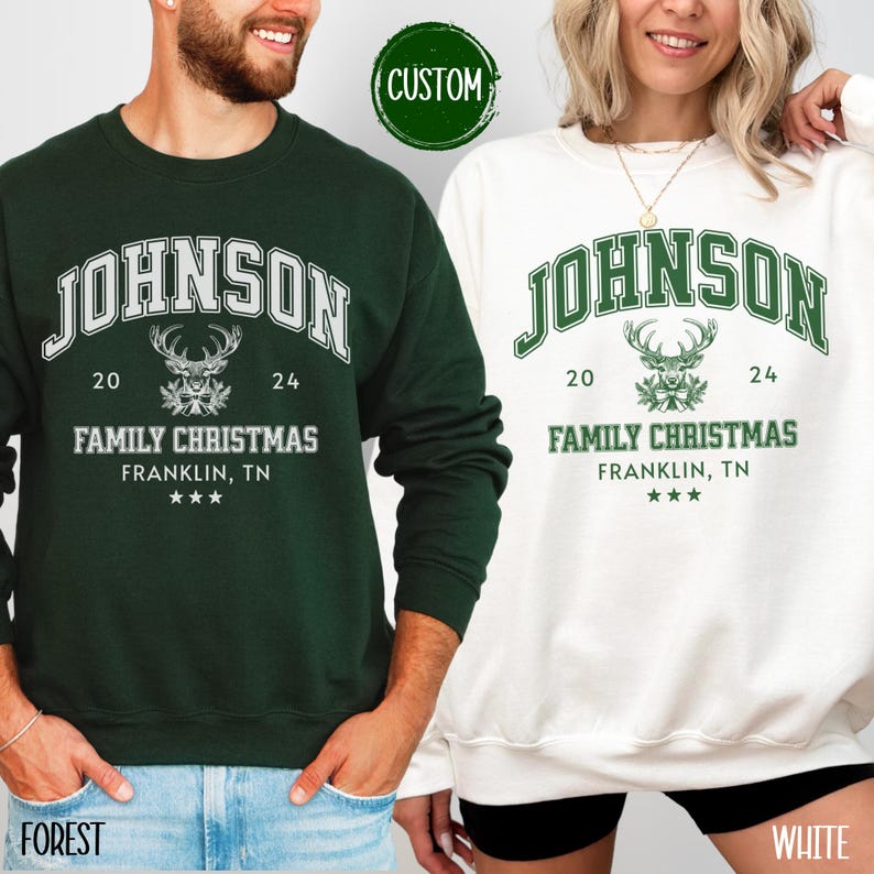 Custom Family Christmas Sweatshirts Matching Family Christmas Sweaters Personalized Name Christmas Shirt Youth Christmas Crewneck Xmas Gift