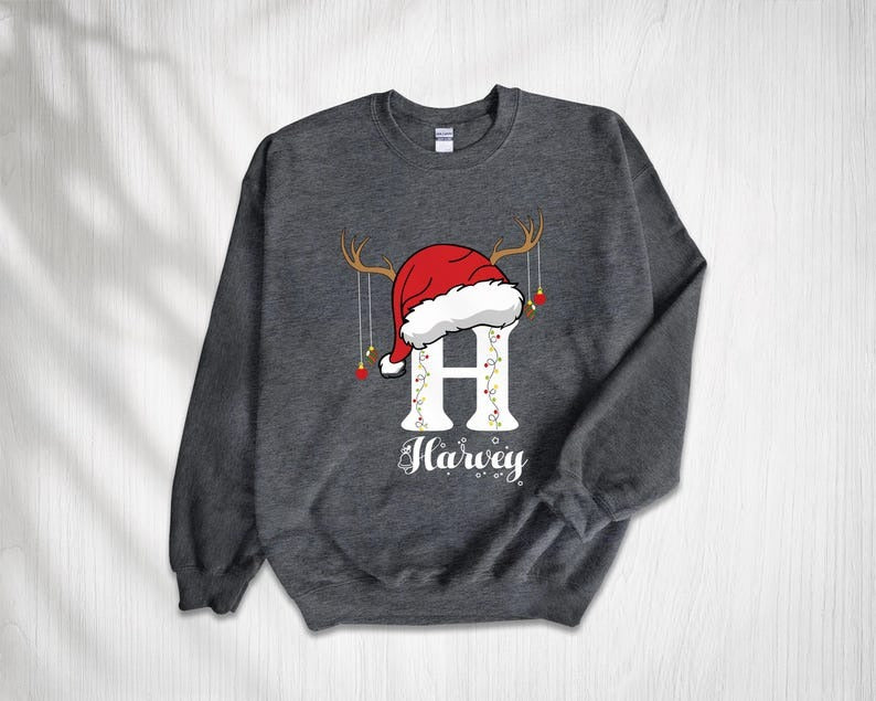 Family Christmas Name Long Sleeve Shirts, 2025 Monogrammed Family Christmas Long Sleeve Shirts, Personalized Christmas Family Sweatshirt