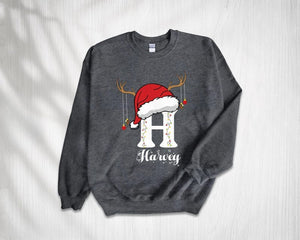 Family Christmas Name Long Sleeve Shirts, 2025 Monogrammed Family Christmas Long Sleeve Shirts, Personalized Christmas Family Sweatshirt