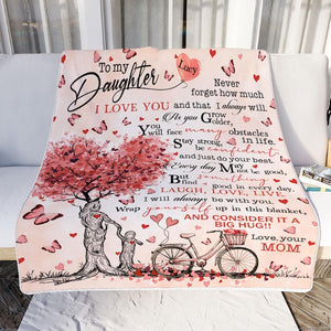 Personalized Name Blanket for Your Daughter, To My Daughter Throw Blanket, Daughter Gift, Daughter Birthday, Letter Blanket from Mom and Dad