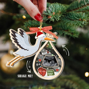 Personalized Baby's Ultrasound Photo Shaker Ornament, Expecting Dad Christmas Ornament, Pregnancy Announcement Gift, Maternity Keepsake