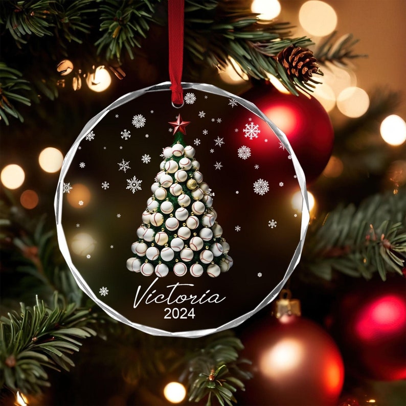 Baseball Christmas Christmas Tree Ornament, 2024 Ornament, 2024 Baseball Ornament, Personalized Baseball Ornament, Baseball Mom Gift