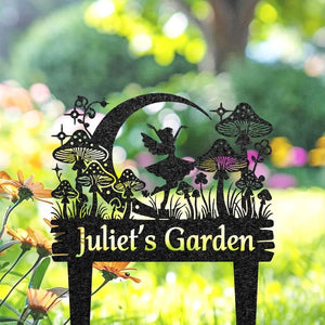 Personalized Fairy Garden Stake, Custom Metal Fairy Mushroom Yard Sign, Gardening Gift, Garden Metal Art, Yard Garden Decor for Outdoor