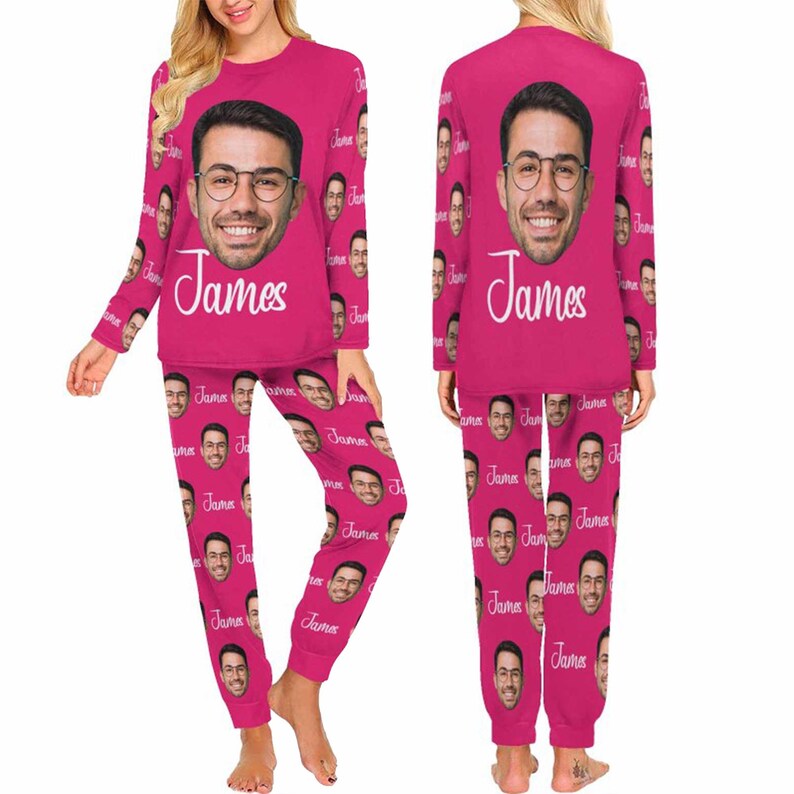 Custom Pajamas with Text,Customize Family Pajama,Photo Printed Pajamas,Dog Face Pajamas,Party Pajamas,Kids Custom Pajamas,Birthday/Xmas Gift