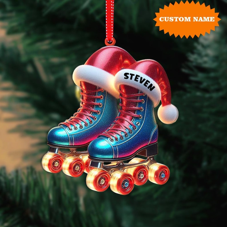 Personalized Roller Skate Christmas Ornament, Roller Skates Holiday Gift, Gift For Him, Christmas Gift, Xmas 2024