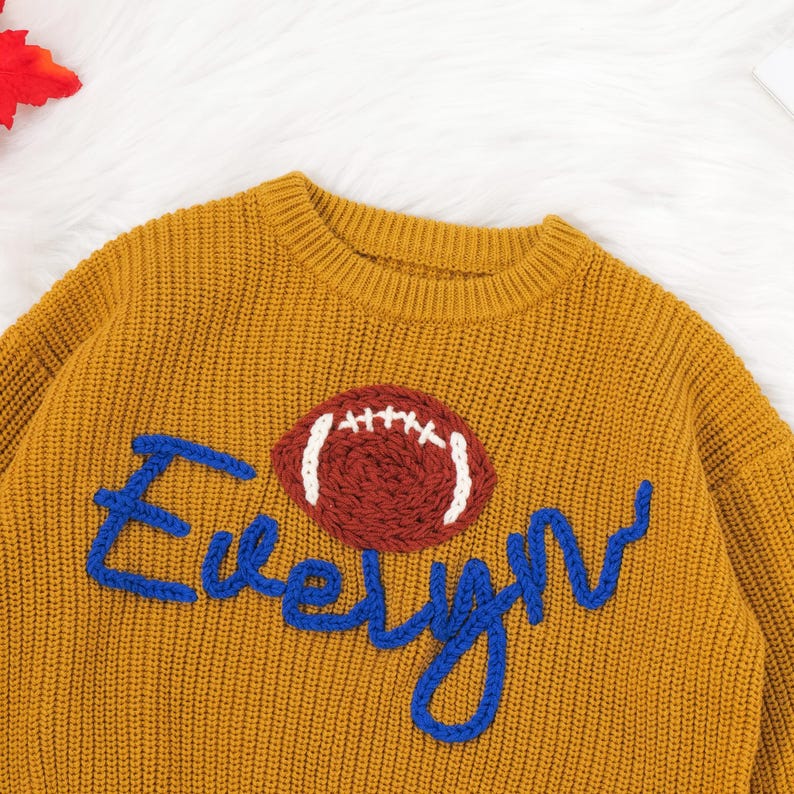 Custom NFL Baby/Toddler Sweater with Football,Dallas Cowboys Sweater,Hand Knitted Thanksgiving Baby Sweater,Custom SKOL Baby/Toddler Sweater