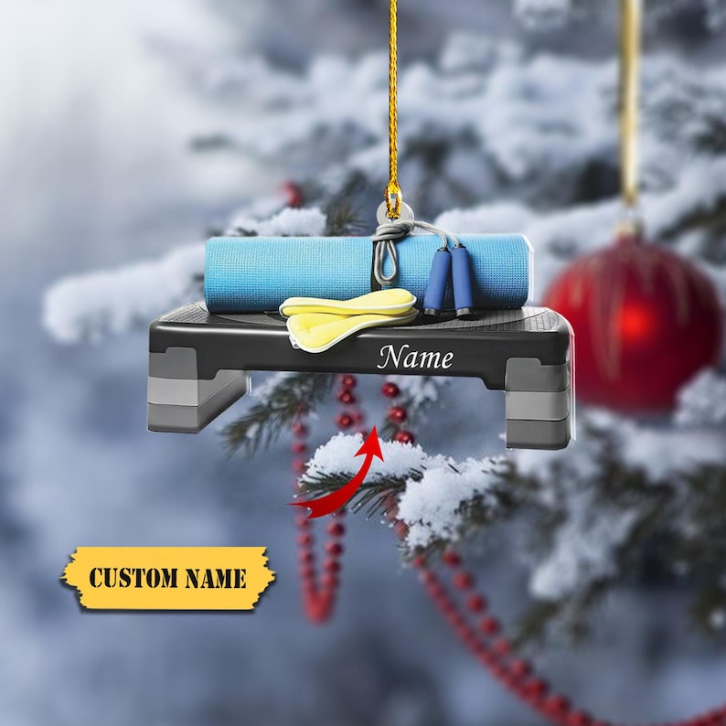 Personalized Workout Ornament, Gym Christmas Ornament, Fitness Ornament, Weight Lifting Gift For Trainer or Training Partner