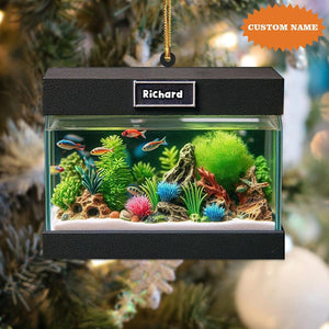 Personalized Aquarium Christmas Ornament, Fish Christmas Ornament, Gift For Fish Lover, Christmas Gift