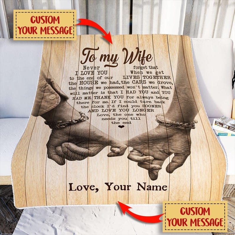 To My Wife Blanket, To My Wife Gift, Christmas Gift for Wife from Husband, Anniversary Gift For Wife, Custom Sherpa Blanket For Wife