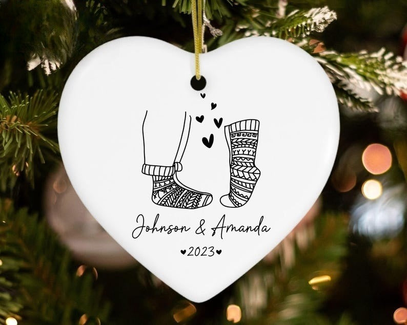 Couple's Name Christmas Ornament, First Christmas Couples Ornament, 2024 Christmas Gift, Keepsake Gifts, Gifts for Couple