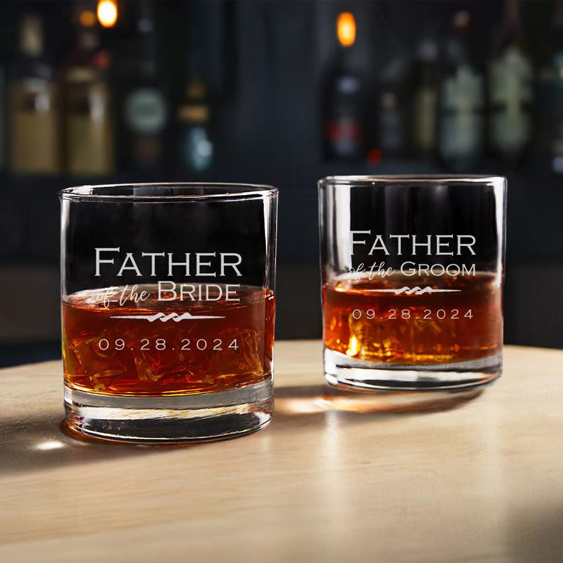 Engraved Personalized Father of the Bride or Father of the Groom Whiskey Glass by Lifetime Creations: Father of the Bride Gift, Wedding