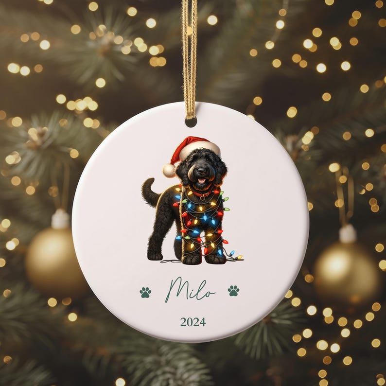 Custom Color GoldenDoodle Christmas Ornament, Goldendoodle Gift, Goldendoodle Ornament, Personalized Dog Ornament, Goldendoole, Dog Gift
