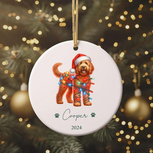Custom Color GoldenDoodle Christmas Ornament, Goldendoodle Gift, Goldendoodle Ornament, Personalized Dog Ornament, Goldendoole, Dog Gift