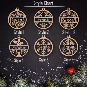 Custom Christmas Ornaments, Personalized Name Wooden Ornament, Custom Family Ornament, Customized Christmas 2024 Ornament, Christmas Gifts