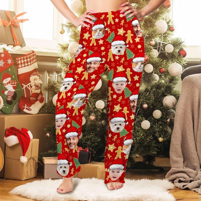 Personalized Photo Pajama Pants: Custom Face Matching Christmas PJs