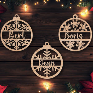 Personalized Name Wooden Christmas Ornament: Custom Family Gift