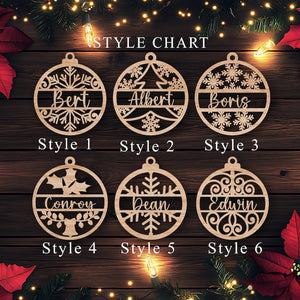 Personalized Name Wooden Christmas Ornament: Custom Family Gift