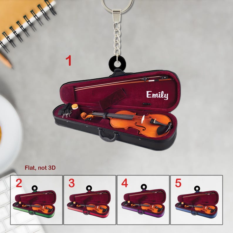 Violin Case Christmas Ornament, Custom Violin 2D Ornament, Violin Lovers Gift, Violinist Ornament, Violinist Gift