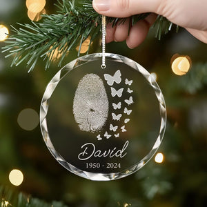 Custom Fingerprint Butterfly Memorial Ornament, In Loving Memory Gift, Remembrance Ornament, Sympathy Gift for Loss of Loved One