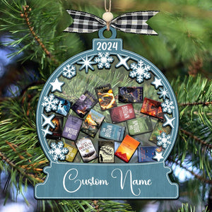 2025 Custom Book Ornament, Personalized Mini Book Ornament for Readers, Handmade Round Ornament, Book Lovers Keepsake for Christmas