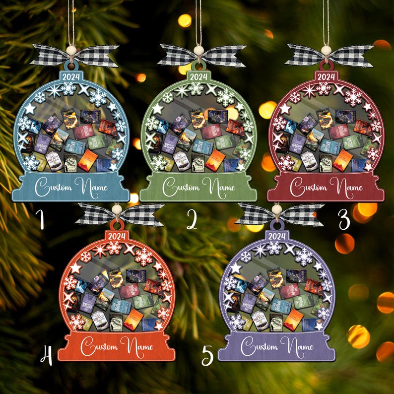 2025 Custom Book Ornament, Personalized Mini Book Ornament for Readers, Handmade Round Ornament, Book Lovers Keepsake for Christmas