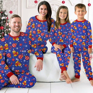 Christmas Duck Wearing Santa Hat Family Pajamas Set Cute Christmas Pajamas Christmas Gift For Family Matching Gift For Family