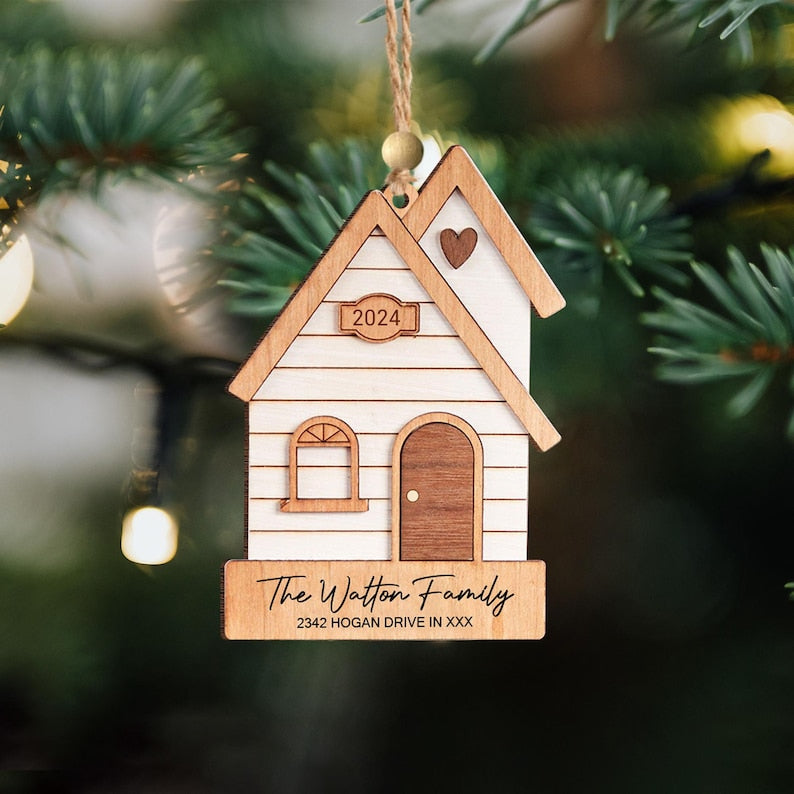 Our First Home Christmas Ornament, Agent Closing Gift For Seller, New Home Gift, Cute House Ornament, Custom Home Ornament 2024