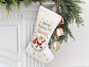 Christmas Santa Stocking, Christmas Nutcracker Ballerina Reindeer Stocking for Christmas, Special Delivery Kids Stocking, Custom Stocking