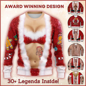 Ugly christmas sweater women men, Office party sweater, Cringy christmas jumper, Womens mens vulgar sweatshirt, Obscene Christmas Sweater