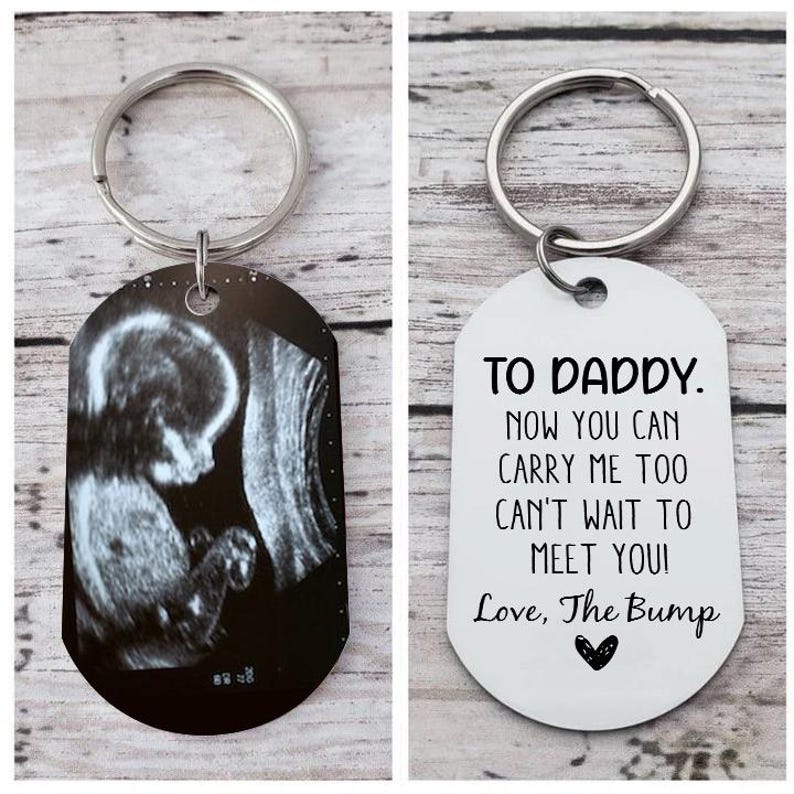 Personalized Baby Ultrasound Keychain,Custom Sonogram Gift For Dad,First Time Dad Gifts,Pregnancy Gift,Dad to be Gift,Bump keyring,Christmas