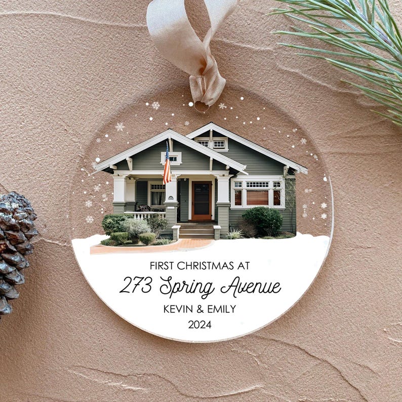 Personalized New Home Photo Ornament, Our First Home Christmas Ornament, Custom Home Photo Ornament, Realtor Client Gift, Housewarming Gift