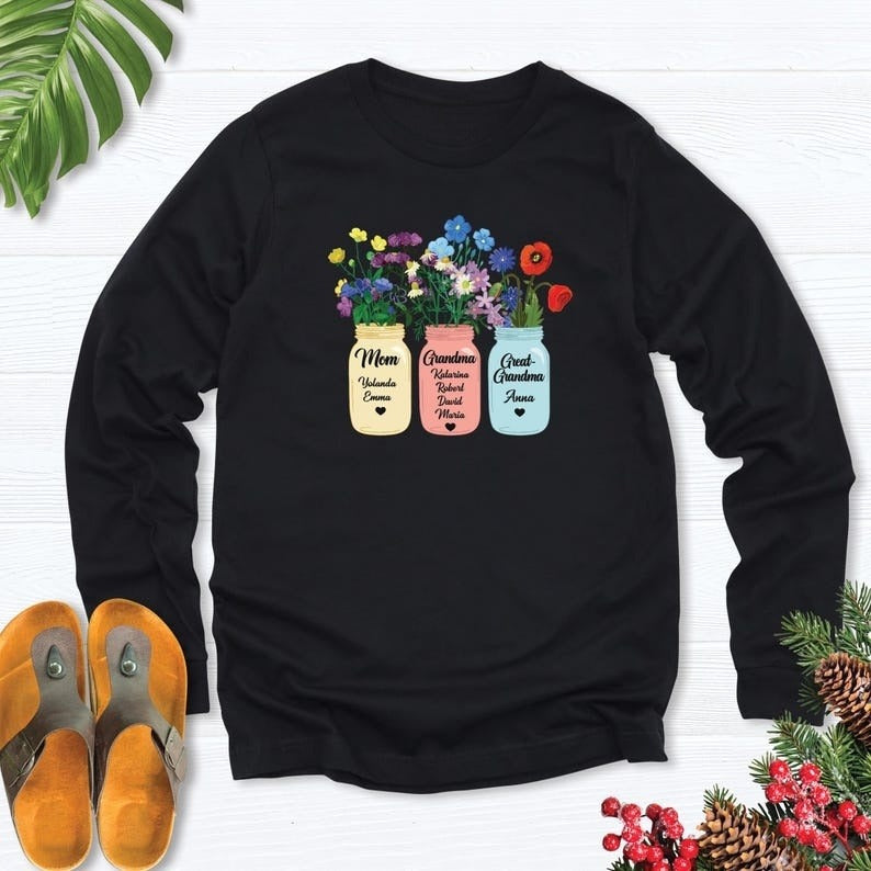 Personalized mom grandma sweatshirt, Grandma Christmas gifts, Great Grandma With kids Names sweatshirt, grandma sweater, grandma long sleeve
