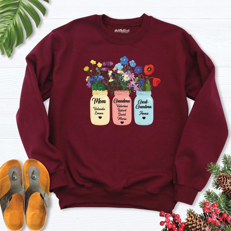 Personalized mom grandma sweatshirt, Grandma Christmas gifts, Great Grandma With kids Names sweatshirt, grandma sweater, grandma long sleeve