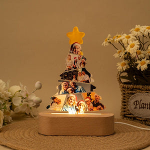 Personalized Photo Christmas Tree Night Light: Acrylic Family Keepsake