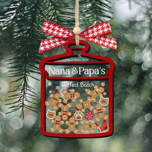 Personalized Grandchildren Ornaments, Grandma's Perfect Batch Ornament, Christmas Gifts For Grandparents, Gingerbread Family Ornament