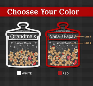 Personalized Grandchildren Ornaments, Grandma's Perfect Batch Ornament, Christmas Gifts For Grandparents, Gingerbread Family Ornament