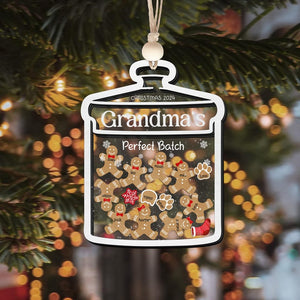 Personalized Grandchildren Ornaments, Grandma's Perfect Batch Ornament, Christmas Gifts For Grandparents, Gingerbread Family Ornament