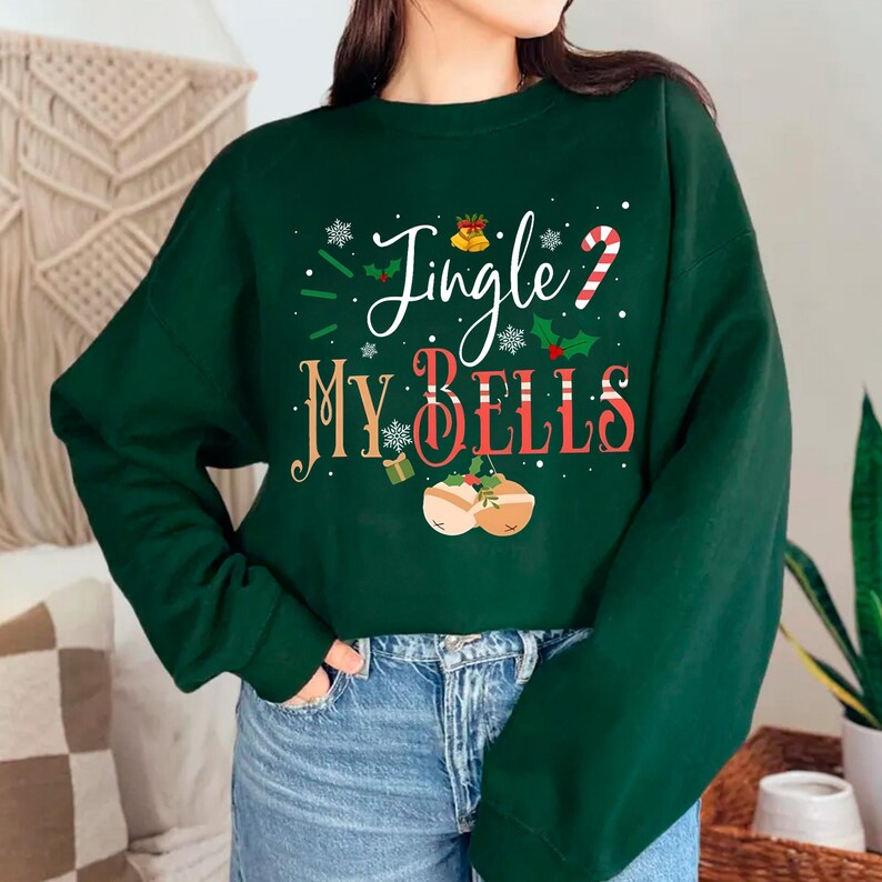 His And Her Christmas Sweatshirt, Christmas Couple Shirts, Funny Christmas T-shirt, Chest And Nuts, Rude Couple Shirts, Matching Couples Tee