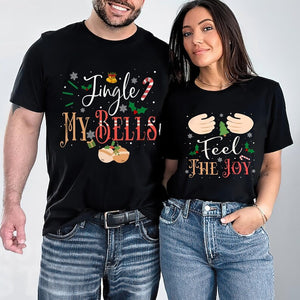 His And Her Christmas Sweatshirt, Christmas Couple Shirts, Funny Christmas T-shirt, Chest And Nuts, Rude Couple Shirts, Matching Couples Tee