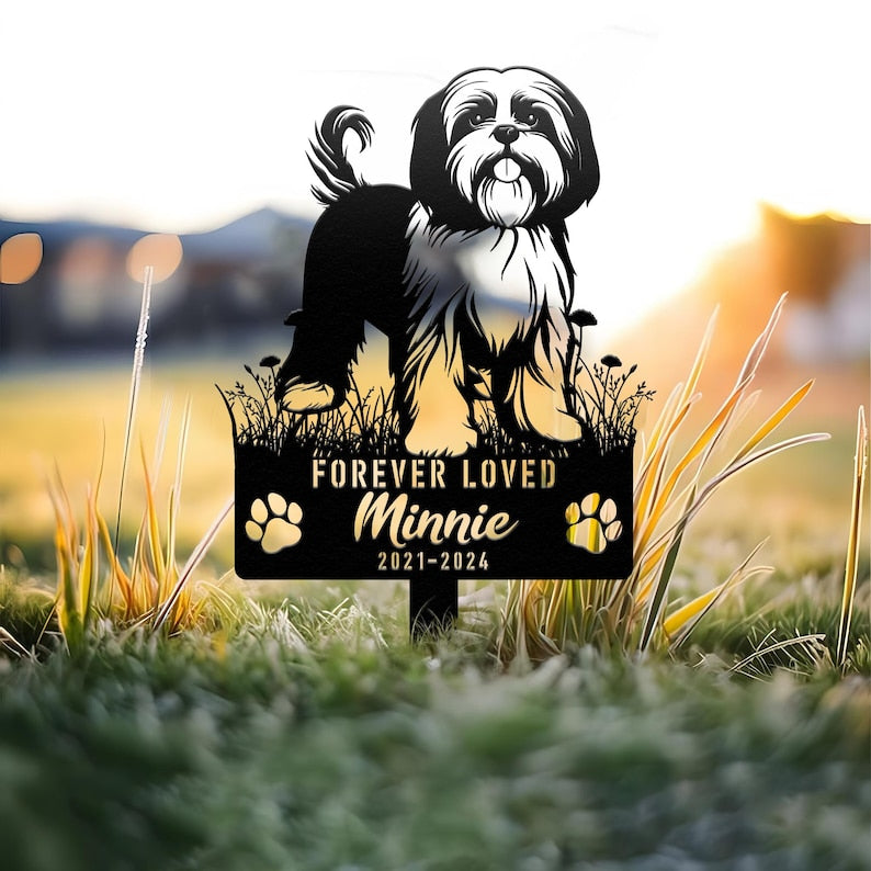 Custom Dog Memorial Stake, Dog Grave Marker, Dog Loss Metal Stake, Personalized Dog Garden Sign, Dog Loss Gift, Garden Decor Metal Sign