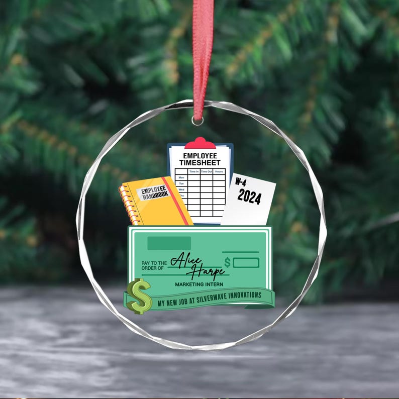 Personalized New Job Christmas Ornament, 1st Job Gift, New Job Gift, New Job Ornament 2024, First year new career, New Promotion gift
