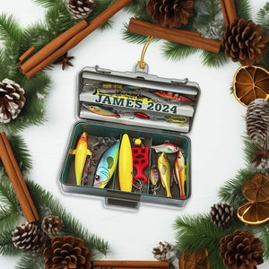 Fishing Tackle Box 2D Flat Acrylic Ornament Not 3D, Fisherman Ornament, Fishing Dad Ornament, Christmas Gifts Tackle Box, Gifts for Him