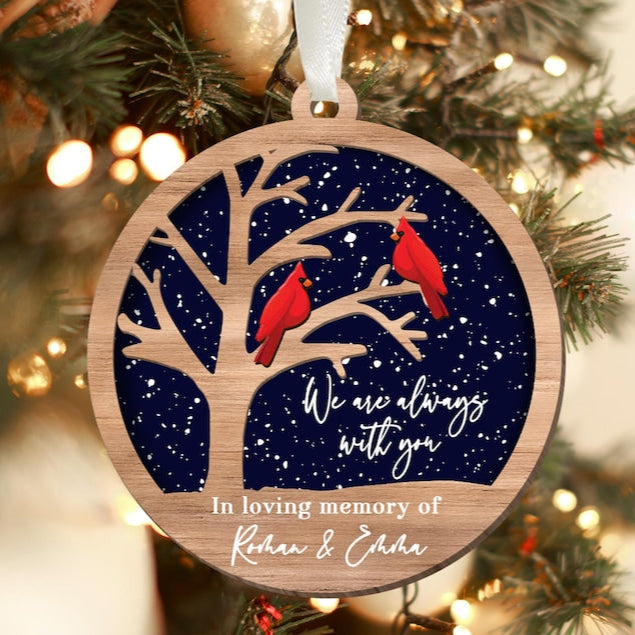 Custom Memorial Ornament,In Loving Memory Christmas Ornament, Cardinal Memorial Ornament, Remembrance Gift, Sympathy Gift, Holiday Ornament