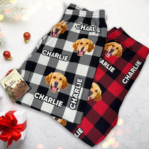 Personalized Photo & Name Pajamas,Custom Pajama Pants Men Women,Custom Dog Photo Pajamas, Family Couple Pajamas,Pet Portrait Pajamas Socks