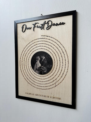 Custom Wooden Vinyl Decor, Personalized Wedding Song Lyrics Engraved, Wooden Anniversary Gift, First Dance Lyrics, Custom Song Lyric Art