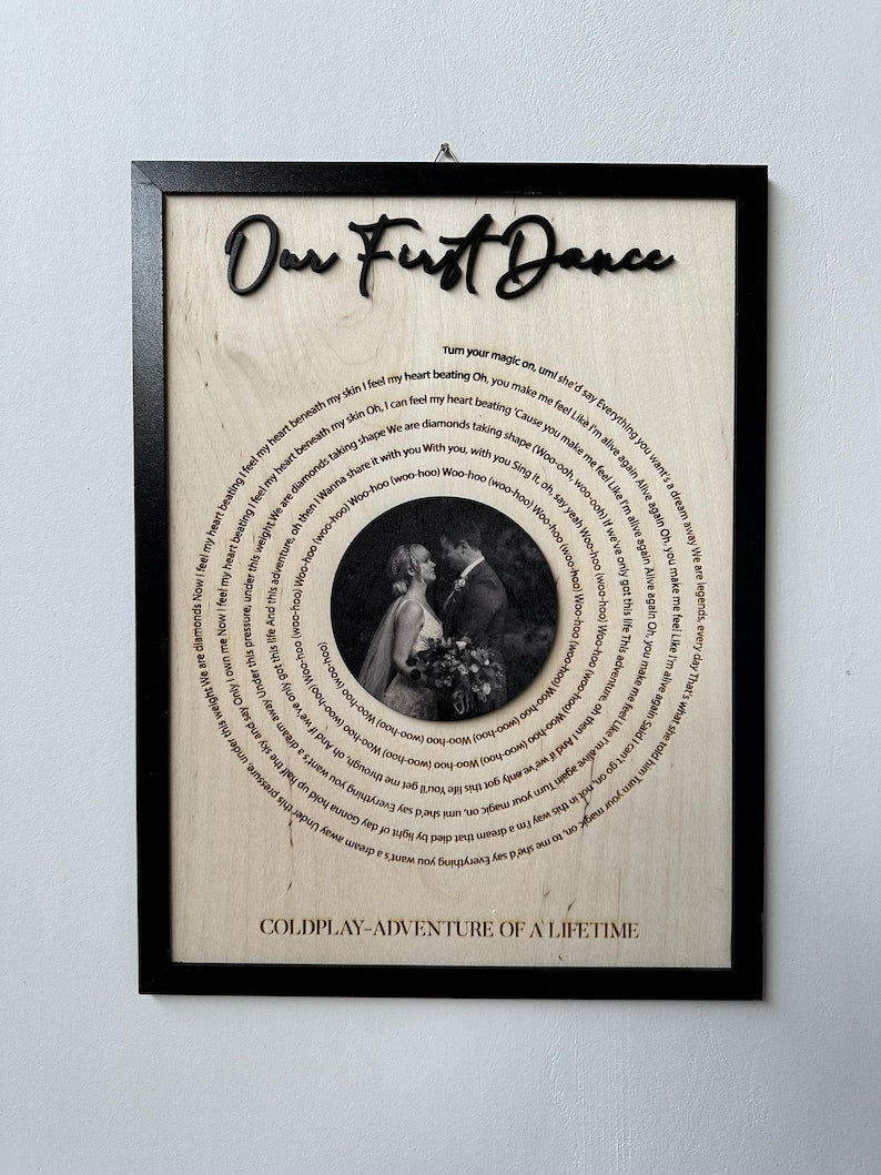 Custom Wooden Vinyl Decor, Personalized Wedding Song Lyrics Engraved, Wooden Anniversary Gift, First Dance Lyrics, Custom Song Lyric Art