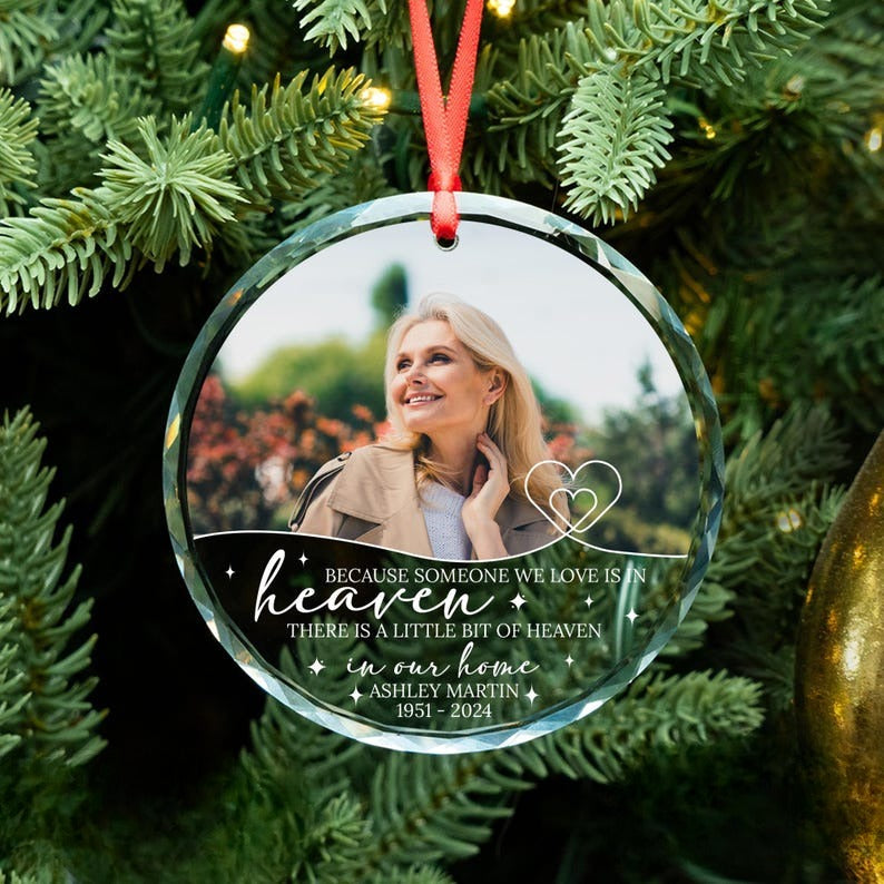 Remembrance Ornament, Memorial Christmas Ornament, Custom Photo Ornament, Christmas Gift Ornament, Family Loss Ornament, Keepsake Ornament