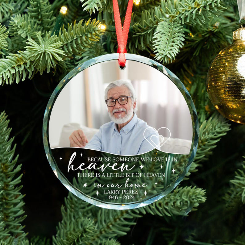 Remembrance Ornament, Memorial Christmas Ornament, Custom Photo Ornament, Christmas Gift Ornament, Family Loss Ornament, Keepsake Ornament