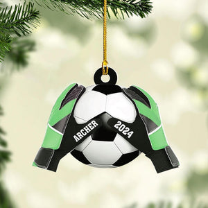 Custom Soccer Goal Keeper Christmas Ornament, Sport Christmas Ornament 2024, Personalized Soccer Ornament,Soccer Ornament Decor,Soccer Lover